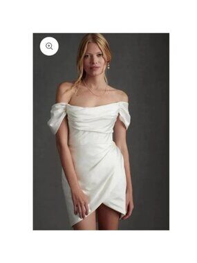 Wtoo By Watters Marlina Mini Dress Ivory Wedding Bride Designer Womens 2